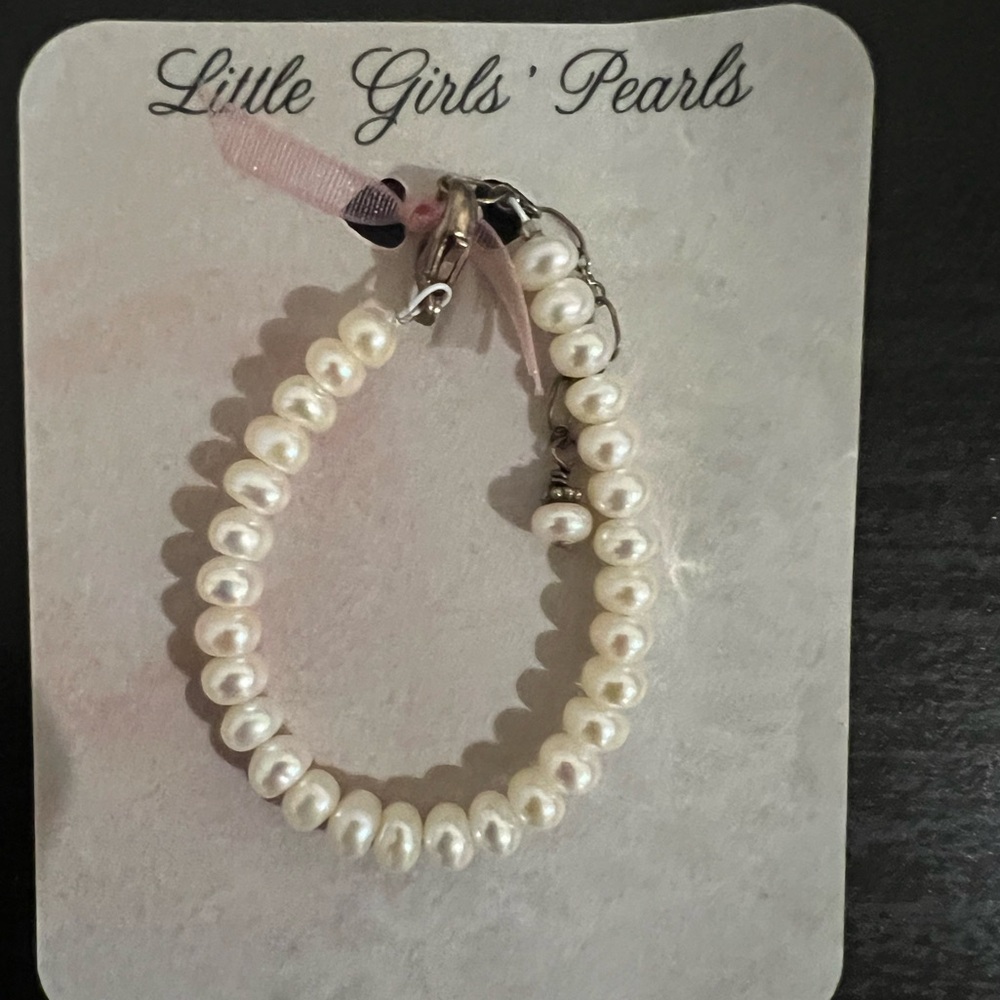 Baby Infant Girl’s Genuine Pearl Bracelet Gift New